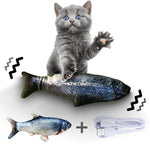 Interactive fish toy designed for indoor cat exercise and enrichment