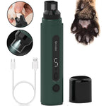 Rechargeable quiet dog nail grinder with LED light for safe pet grooming.